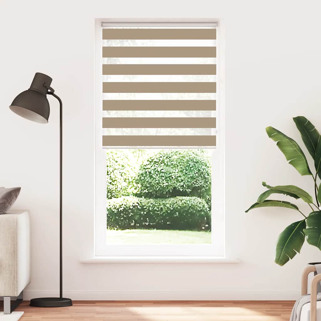 Zebra zavjesa Pješčano smeđa 110x200 cm Širina tkanine 105,9 cm Poliester