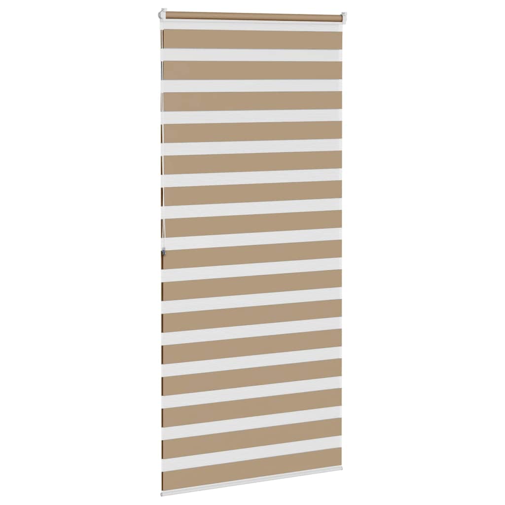Zebra zavjesa Pješčano smeđa 110x200 cm Širina tkanine 105,9 cm Poliester