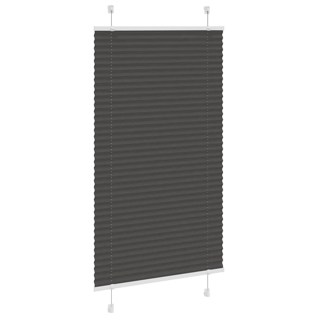 Plisirana roleta crna 75x100 cm širina tkanine 74,4 cm