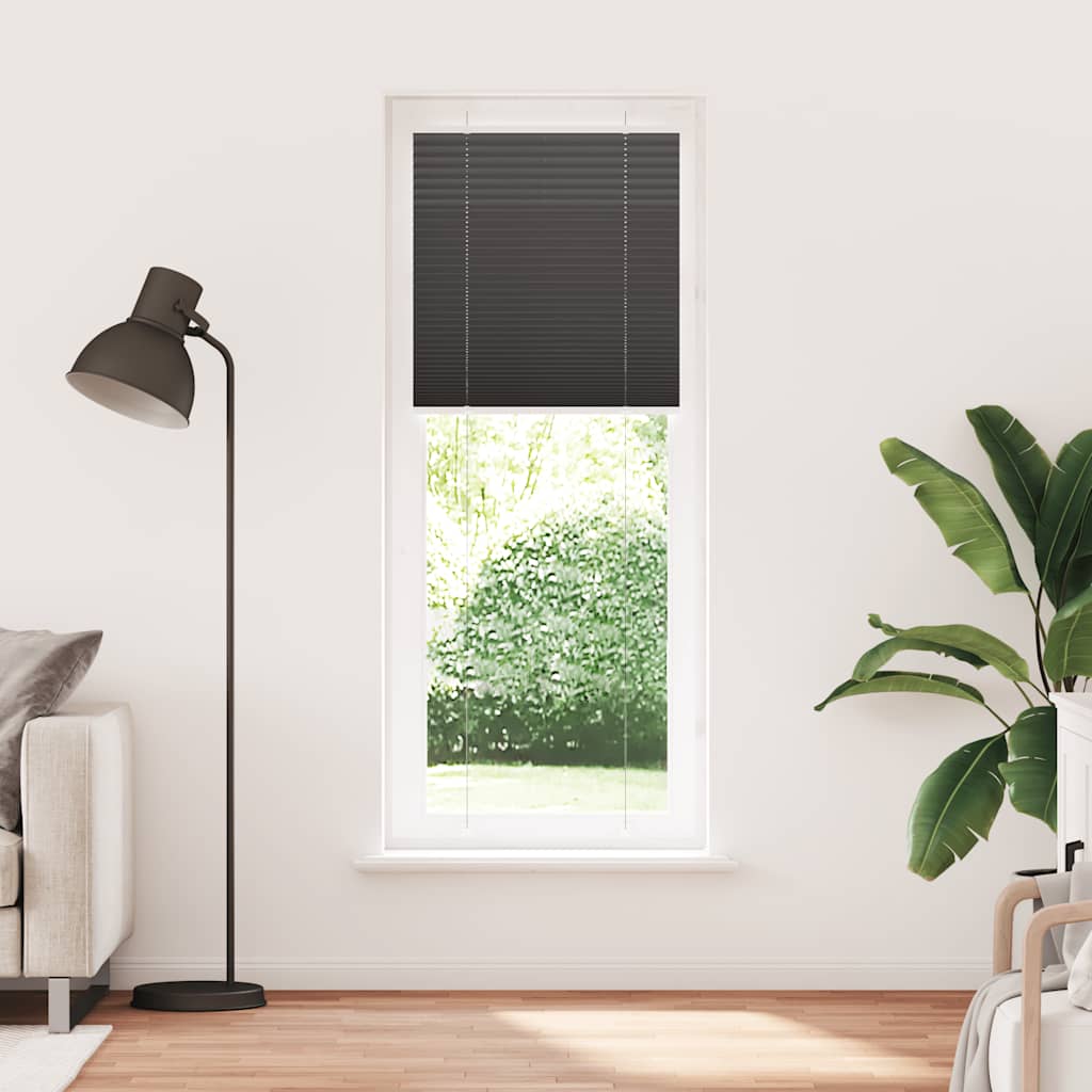 Plisirana zavjesa Crna 75x200 cm Širina tkanine 74,4 cm Poliester