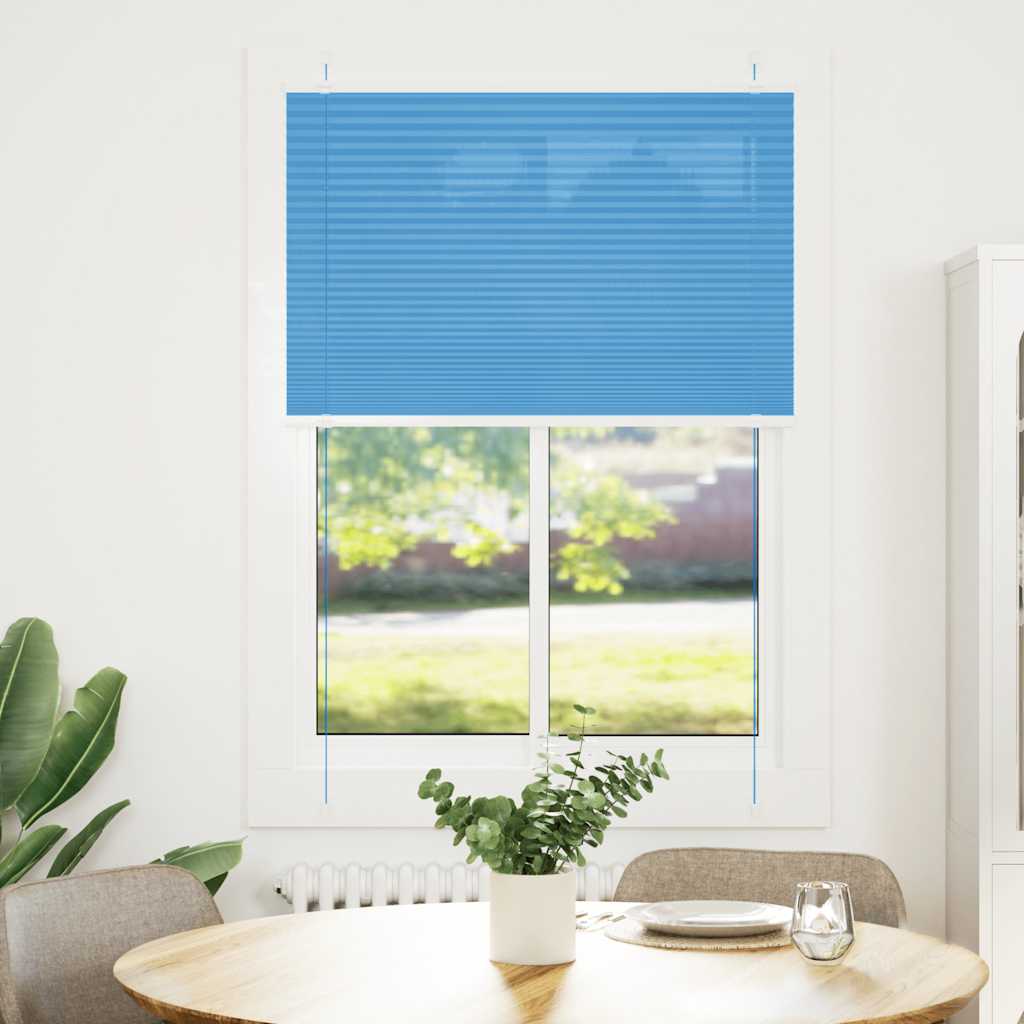 Plisirana zavjesa Plava 95x100 cm Širina tkanine 94,4 cm Poliester