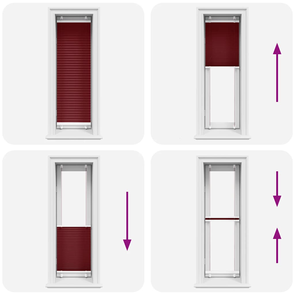 Plisirana zavjesa Bordo crvena 45x150 cm Širina tkanine 44,4 cm Poliester