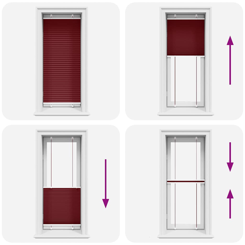 Plisirana roleta Bordeaux crvena 60x150 cm Širina tkanine