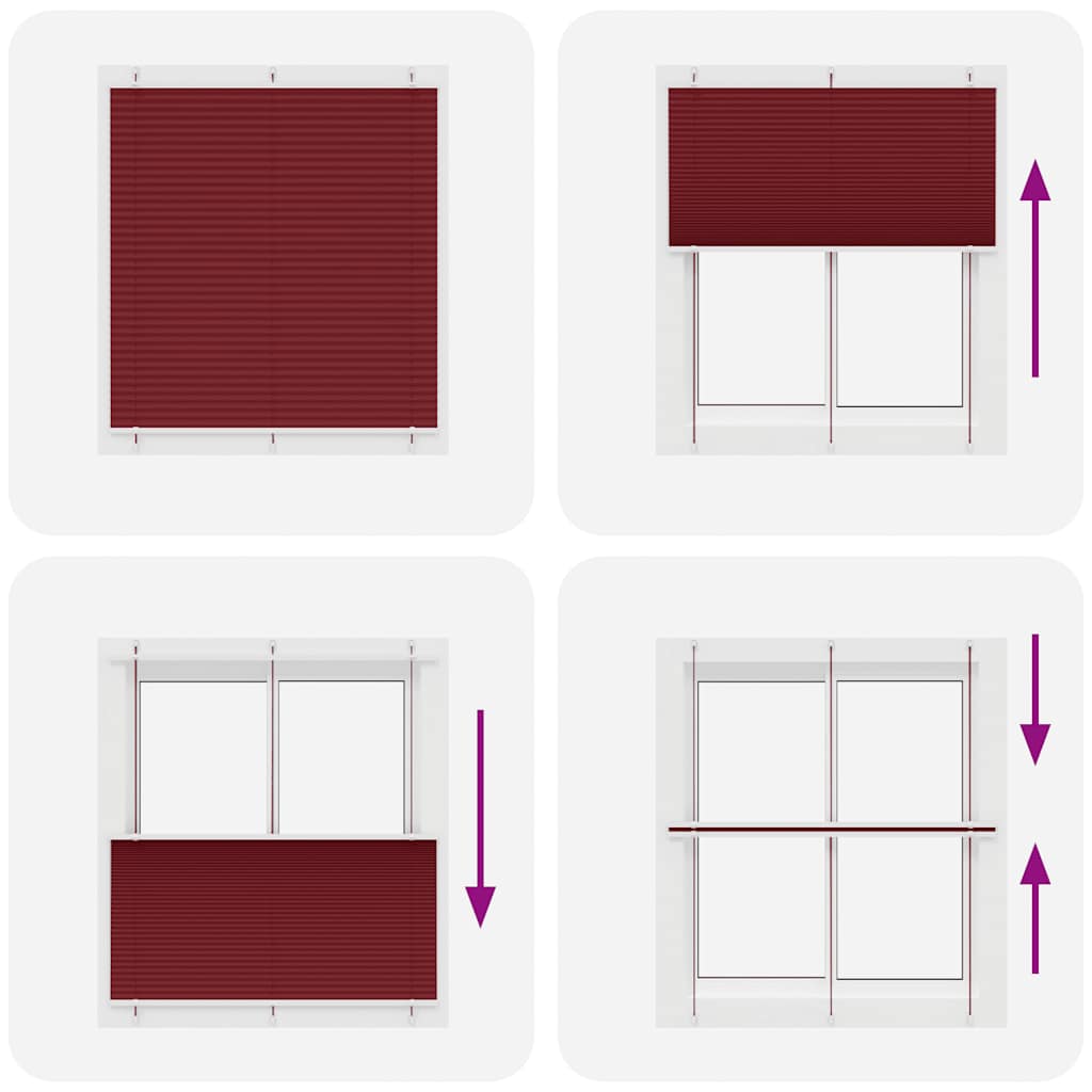 Plisirana roleta Bordeaux crvena 120x150 cm Širina tkanine