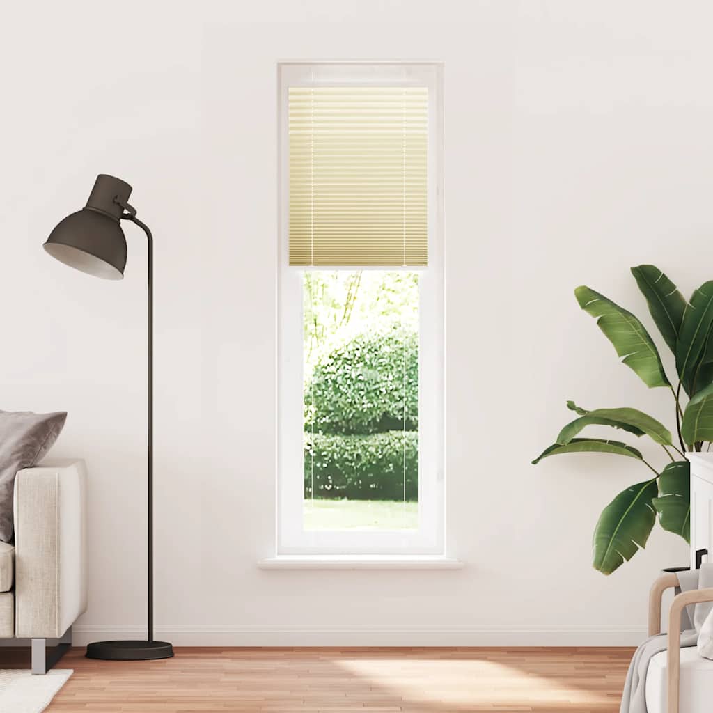 Plisirana zavjesa krem boje 55x200 cm Širina tkanine 54,4 cm Poliester