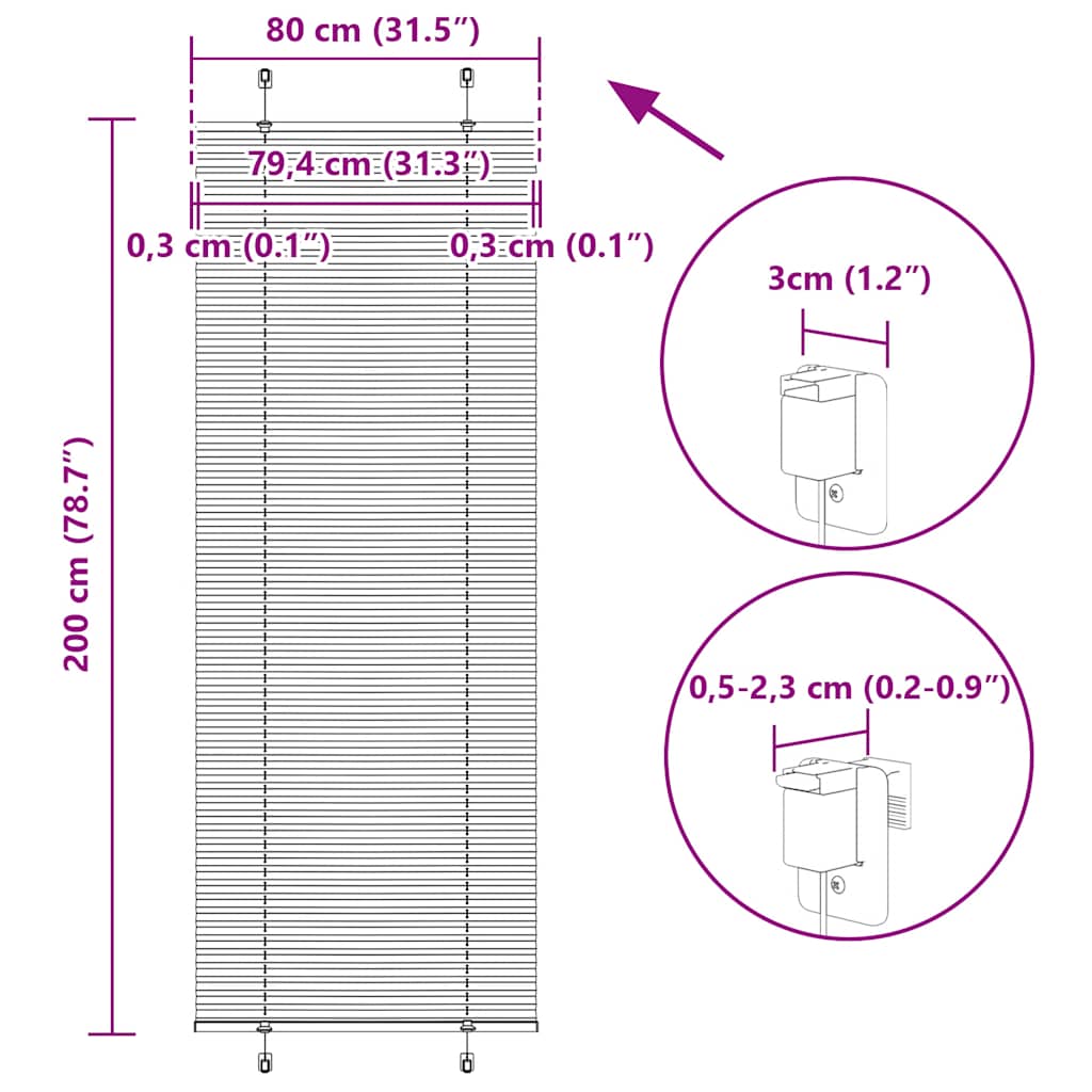 Plisirana zavjesa Petrolej zelena 80x200 cm Širina tkanine 79,4 cm Poliester