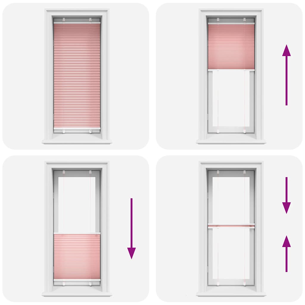 Plisirana zavjesa Roza 60x100 cm Širina tkanine 59,4 cm Poliester