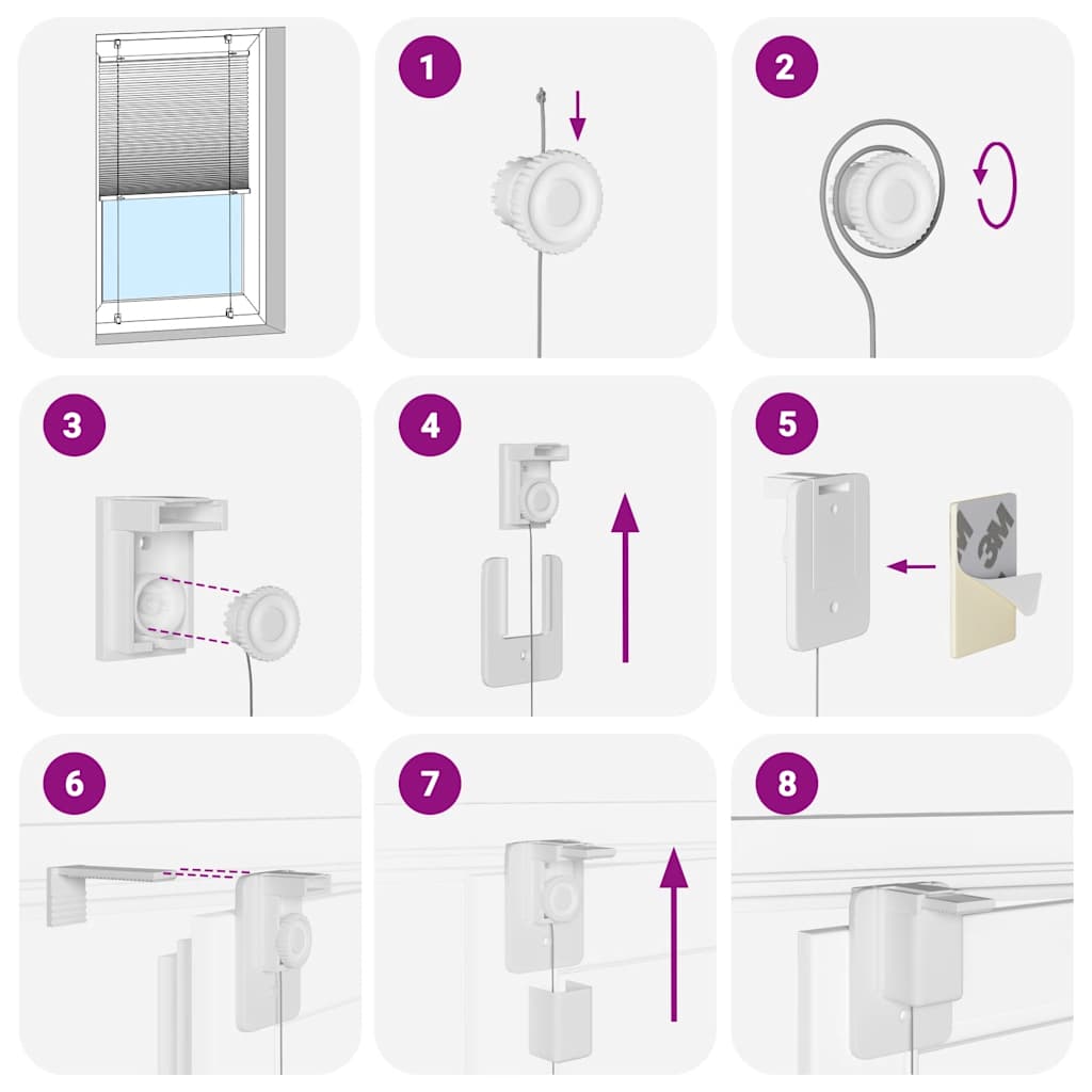 Plisirana roleta bijela 100x200 cm širina tkanine 99,4 cm
