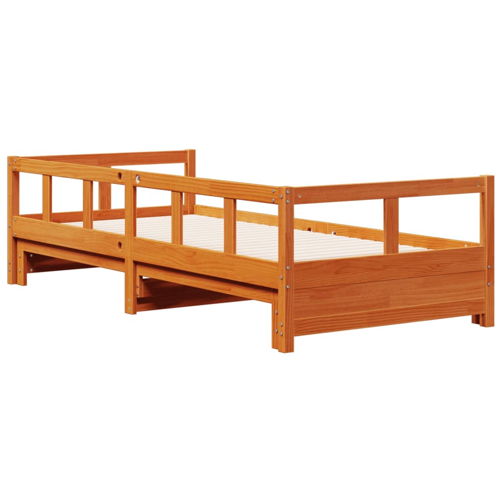 Dnevni krevet bez madraca voštano smeđi 80 x 200 cm od borovine