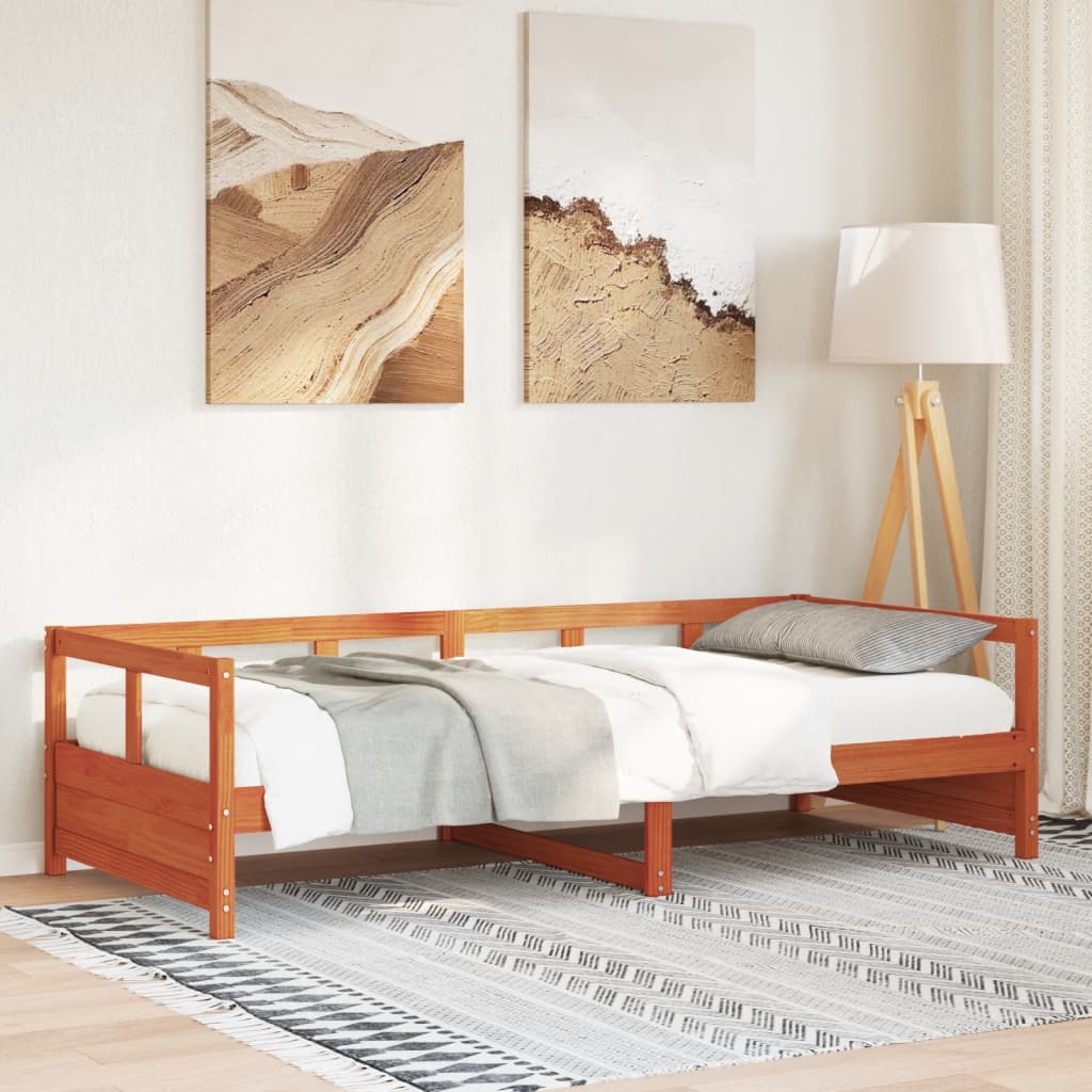 Dnevni krevet bez madraca voštano smeđi 80 x 200 cm od borovine