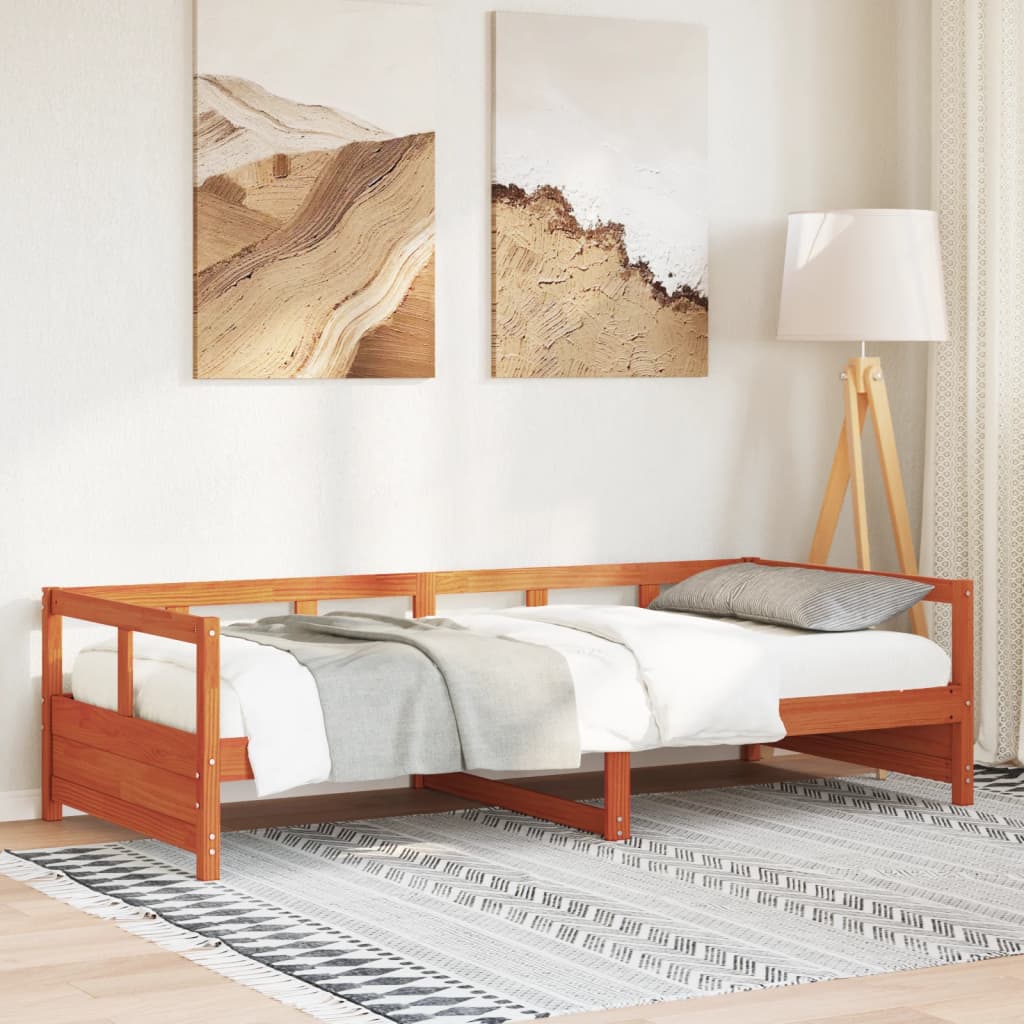 Dnevni krevet bez madraca voštano smeđi 90 x 200 cm od borovine