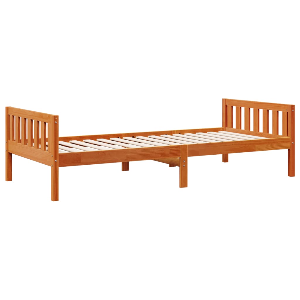 Dječji krevet bez madraca voštano smeđi 90 x 200 cm od borovine