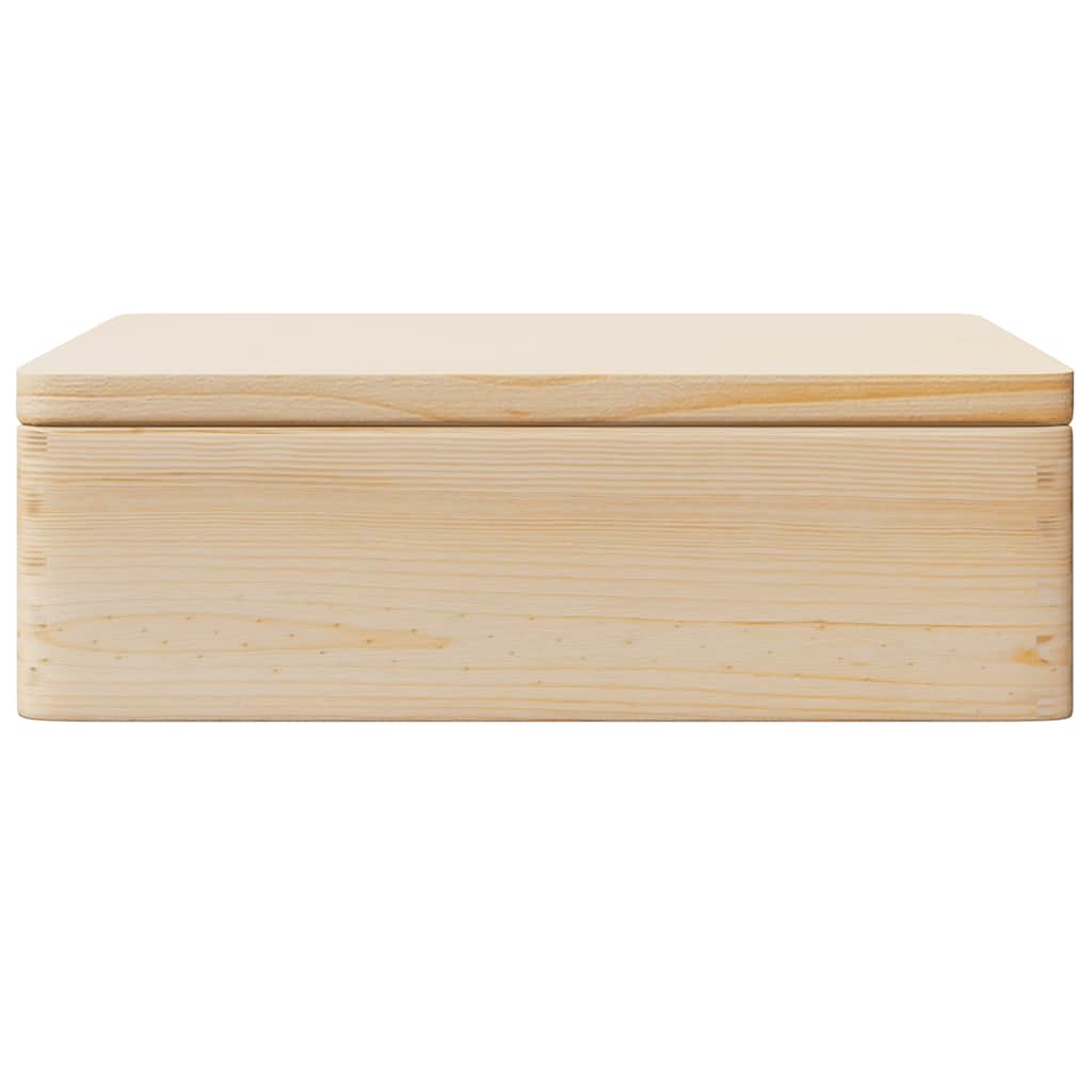 Drvena kutija s poklopcem i ručkama 40x30x13 cm puno drvo bor