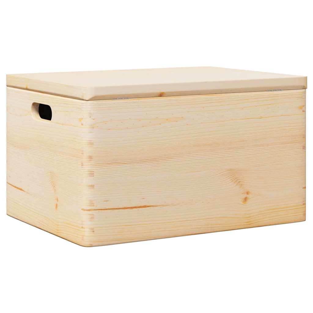 Drvena kutija s poklopcem i ručkama 40x30x23 cm puno drvo bor