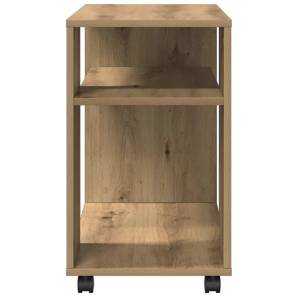 Bočni stolić s kotačima boja artisian hrast 70x35x60 cm drveni