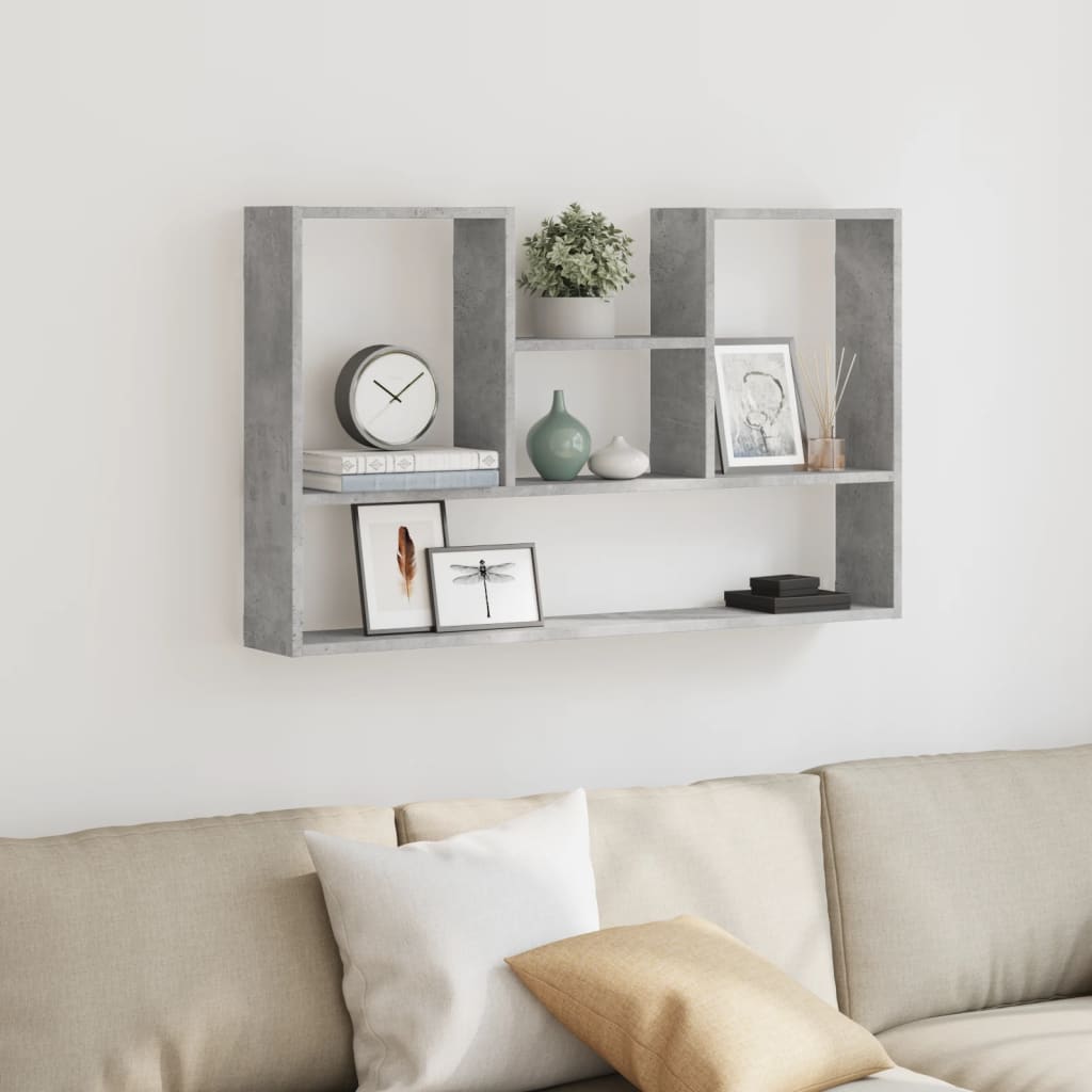 Zidna polica siva boja betona 99x15x60 cm konstruirano drvo