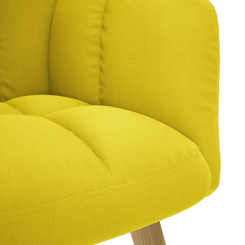 Stolica za opuštanje s tabureom za noge svjetložuta tkanina