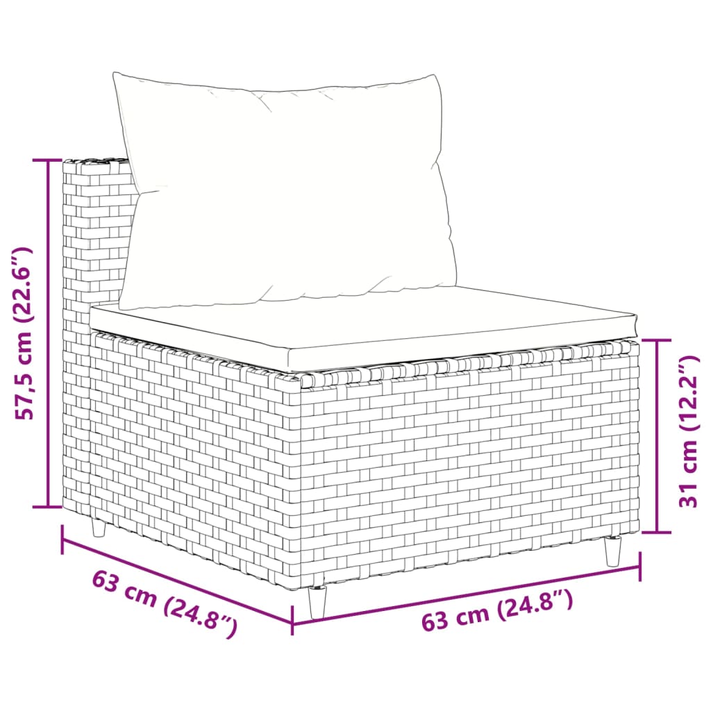 9-dijelni set vrtnih sofa s jastucima crni od poliratana