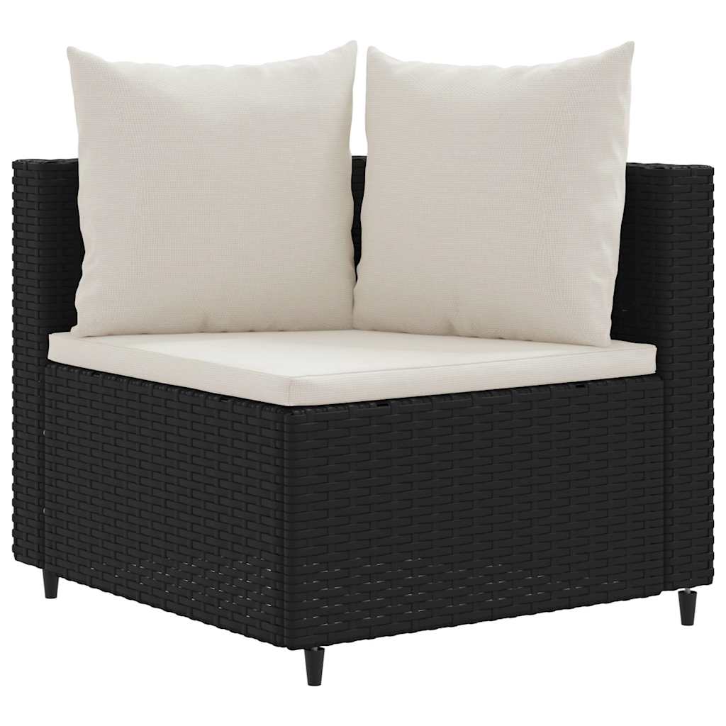 4-dijelni set vrtnih sofa od poliratana s jastucima crni