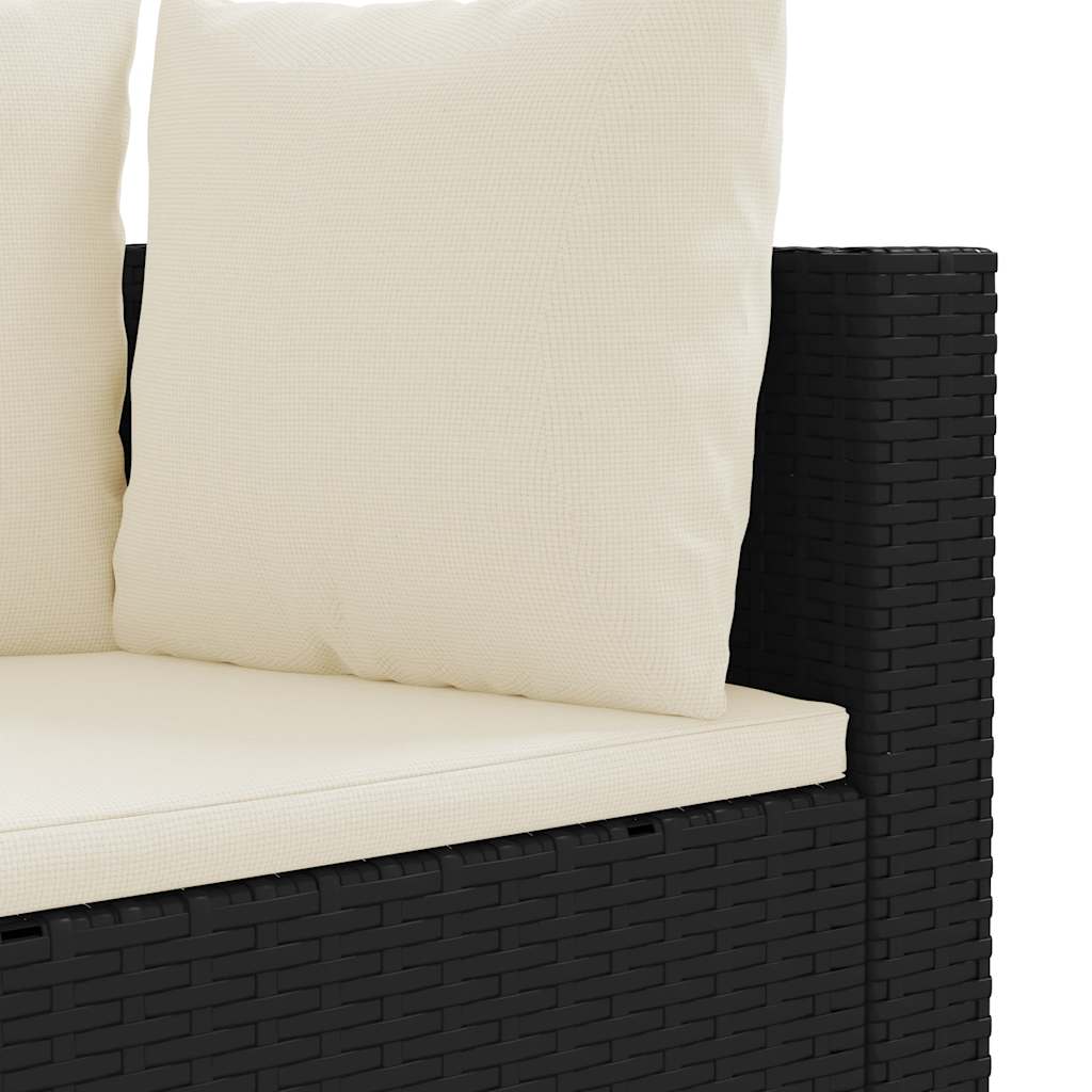 4-dijelni set vrtnih sofa od poliratana s jastucima crni
