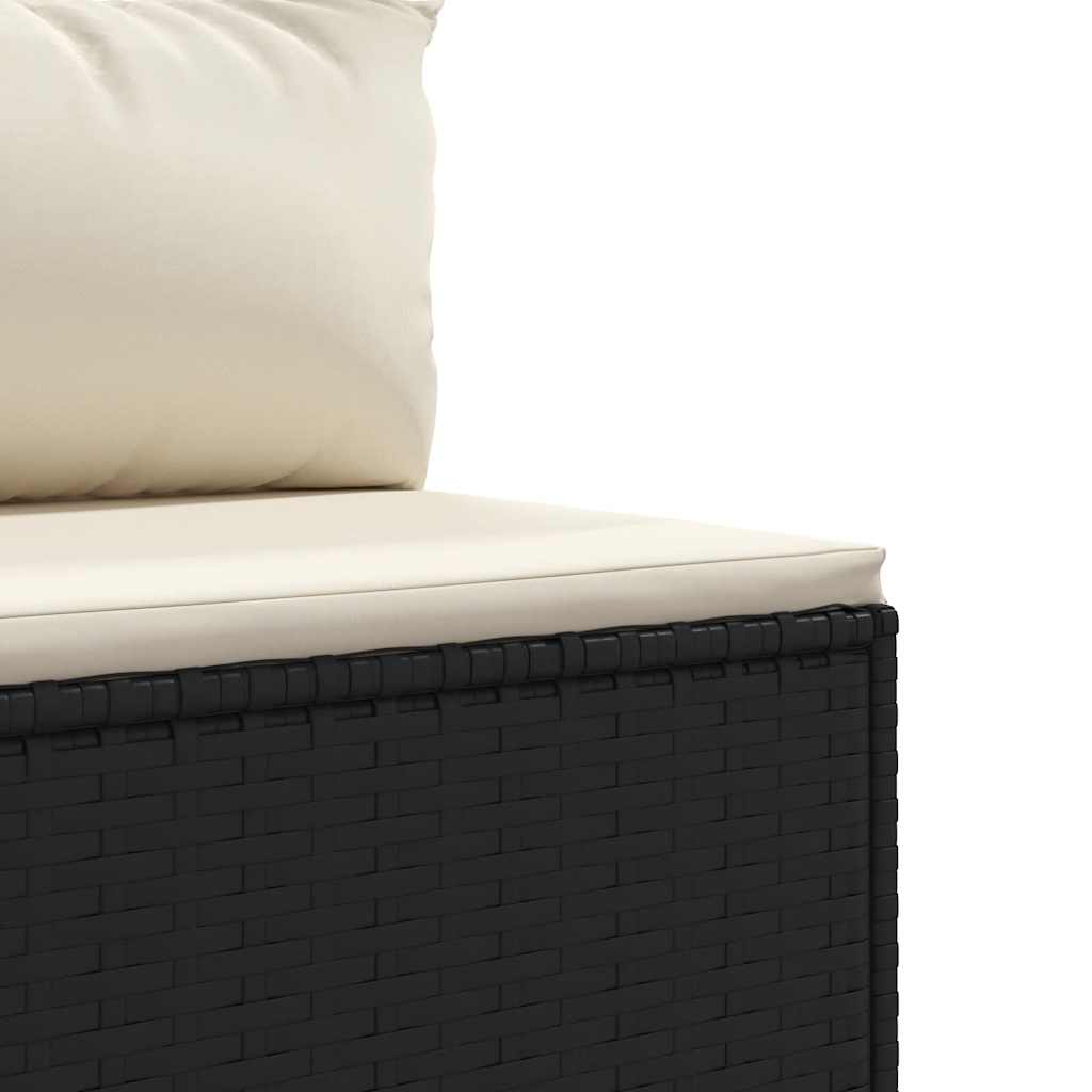 4-dijelni set vrtnih sofa od poliratana s jastucima crni
