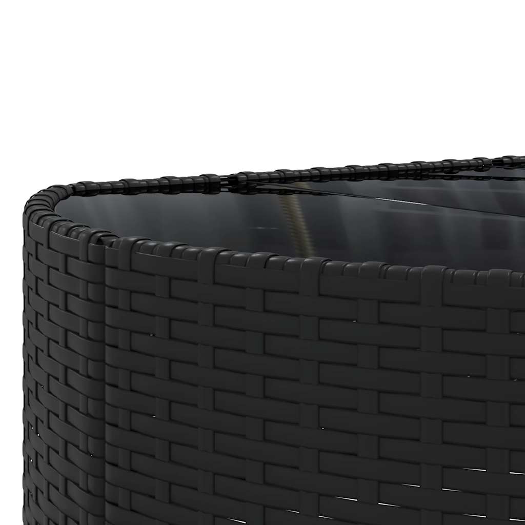 4-dijelni set vrtnih sofa od poliratana s jastucima crni