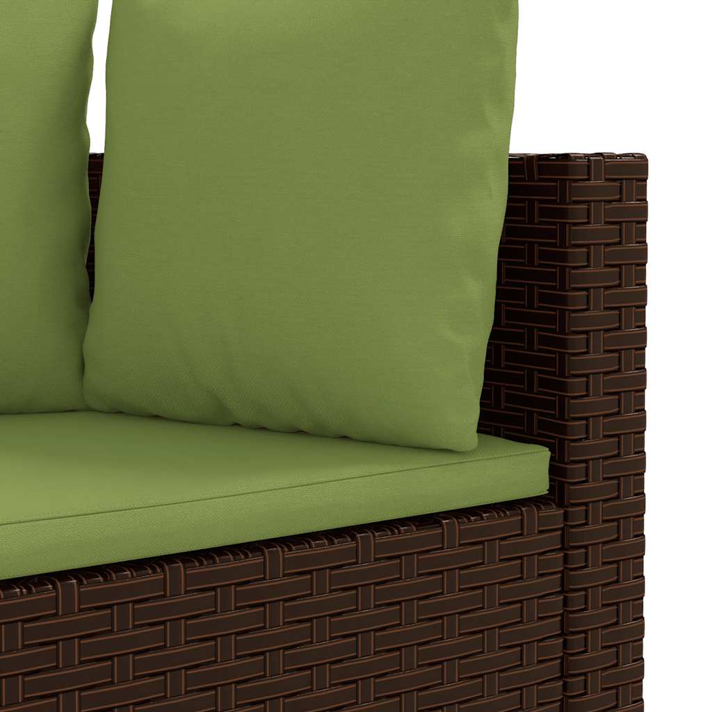 10-dijelni set vrtnih sofa od poliratana s jastucima smeđi