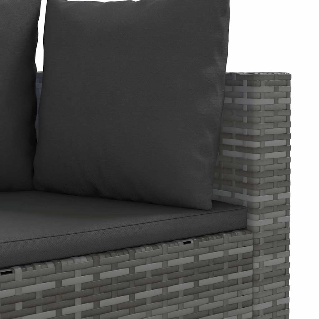4-dijelni set vrtnih sofa od poliratana s jastucima sivi