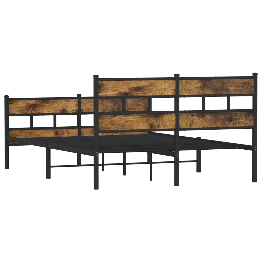 Metalni okvir kreveta bez madraca boja hrasta 150 x 200 cm