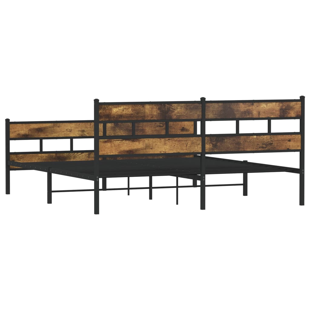 Metalni okvir kreveta bez madraca boja hrasta 193x203 cm