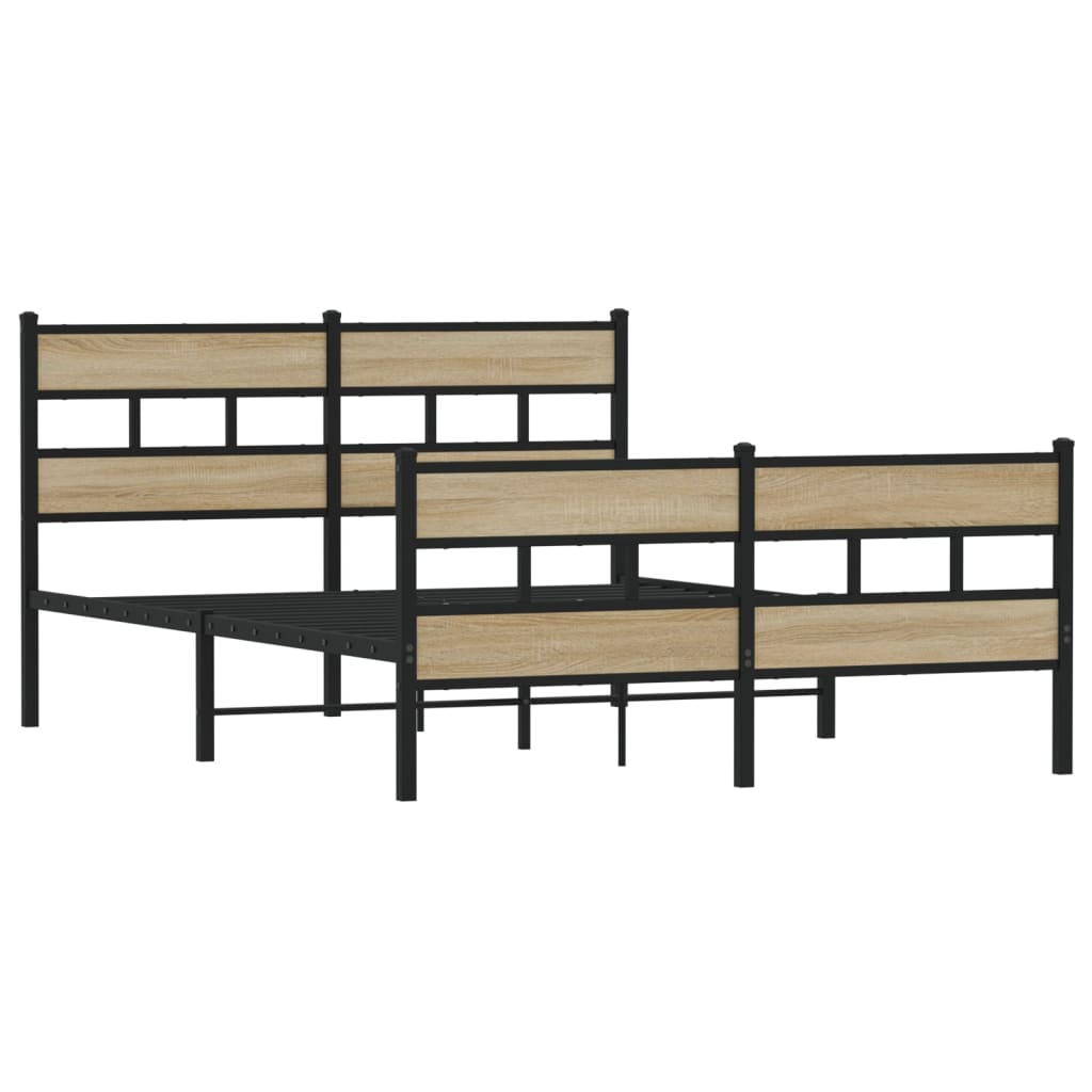 Metalni okvir kreveta bez madraca boja hrasta sonome 160x200 cm