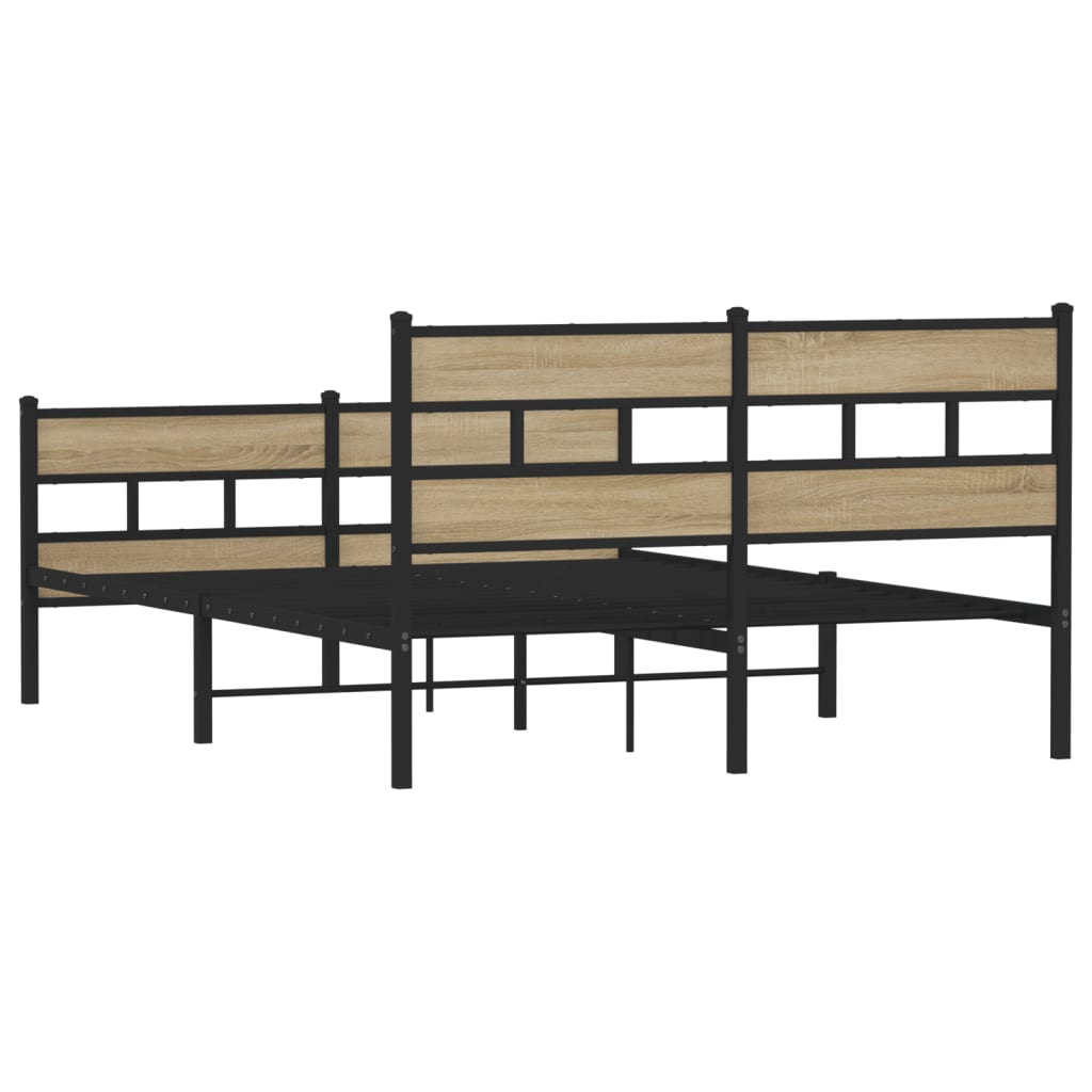 Metalni okvir kreveta bez madraca boja hrasta sonome 160x200 cm