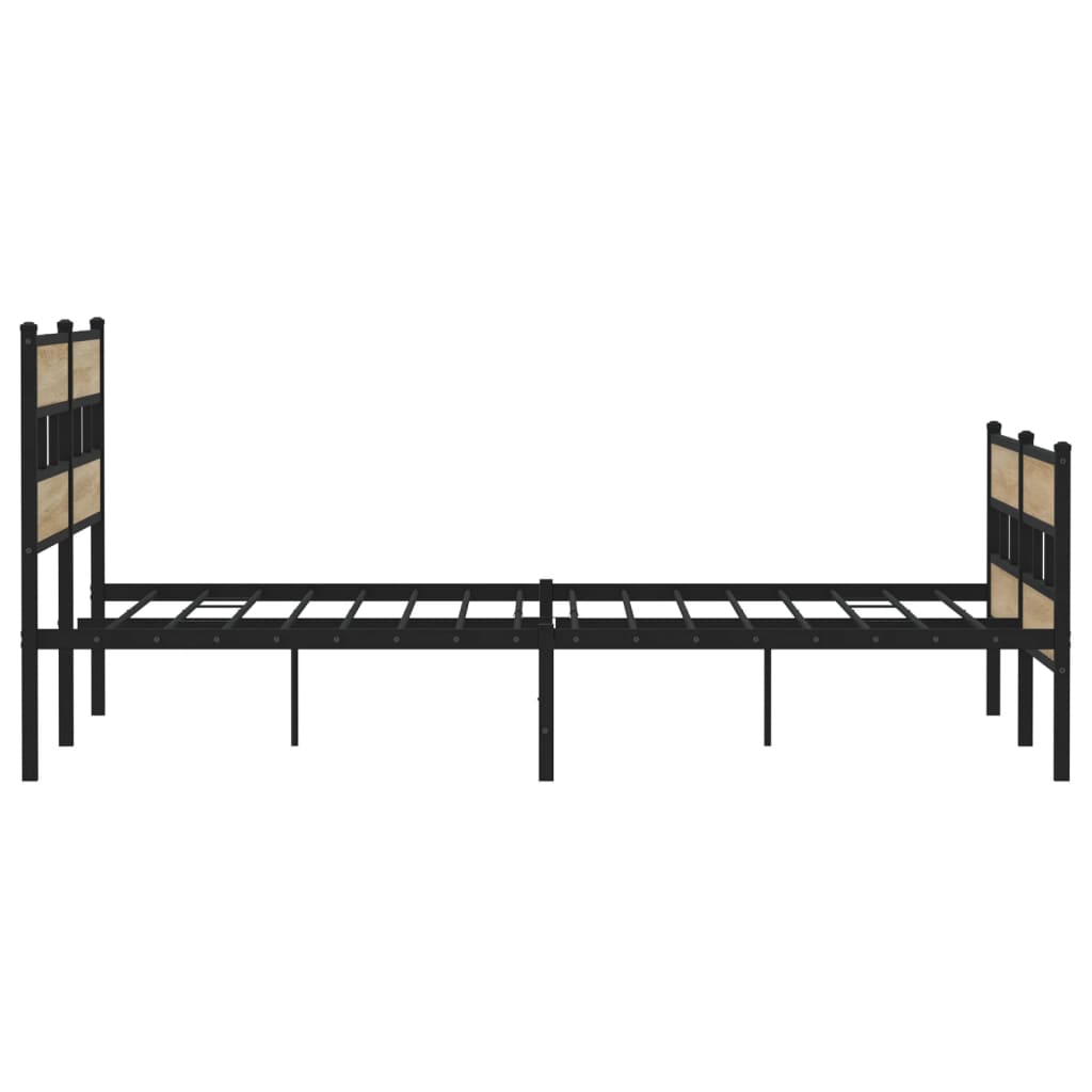 Metalni okvir kreveta bez madraca boja hrasta sonome 200x200 cm