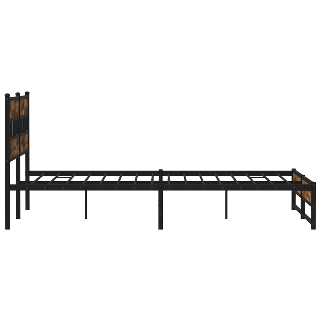 Metalni okvir kreveta bez madraca boja hrasta 200x200 cm