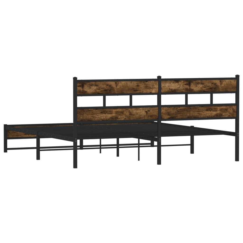 Metalni okvir kreveta bez madraca boja hrasta 200x200 cm