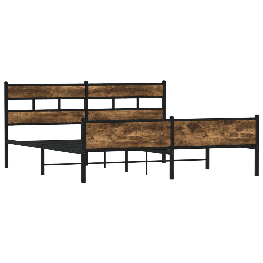 Metalni okvir kreveta bez madraca boja hrasta 180x200 cm