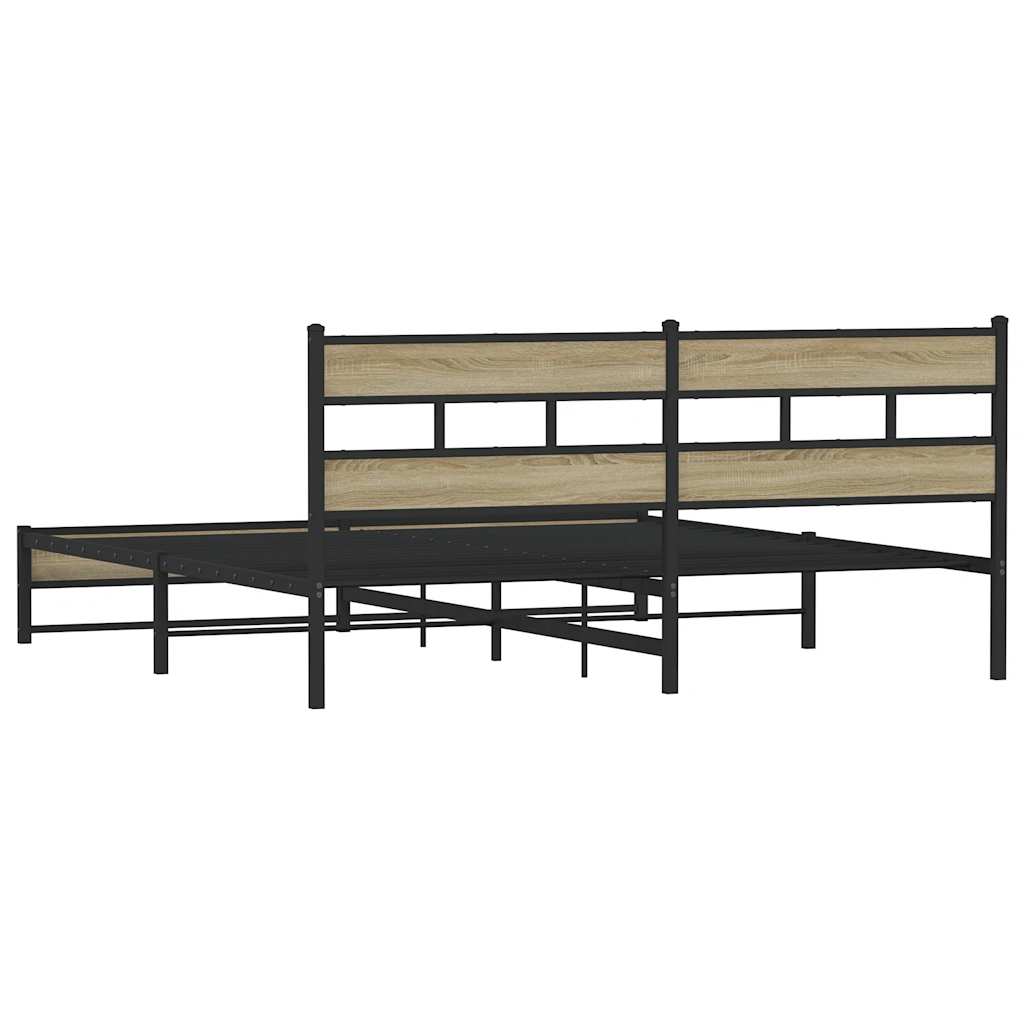 Metalni okvir kreveta bez madraca boja hrasta sonome 180x200 cm