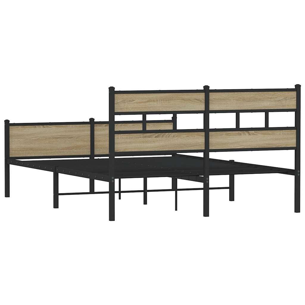 Metalni okvir kreveta bez madraca boja hrasta sonome 160x200 cm