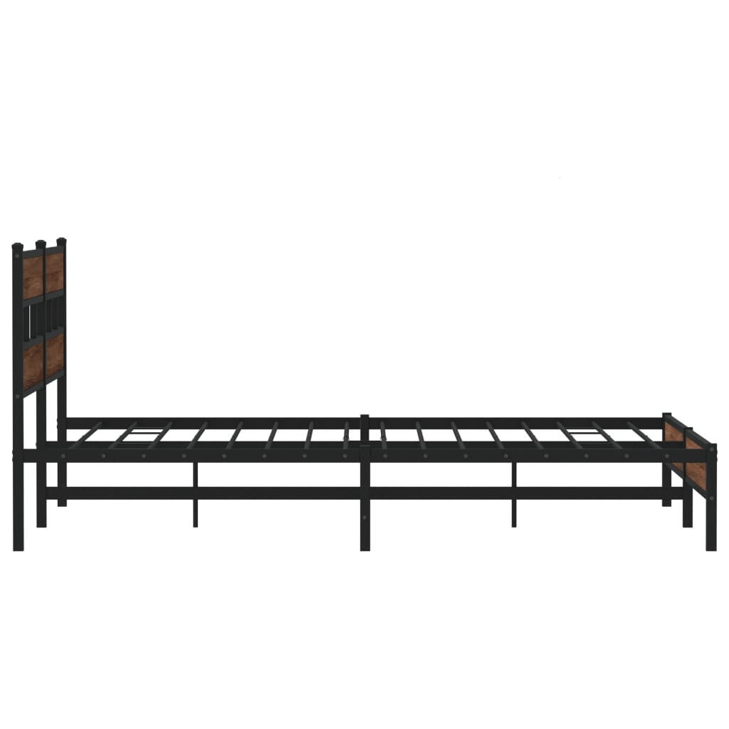 Metalni okvir kreveta bez madraca smeđa boja hrasta 180x200 cm