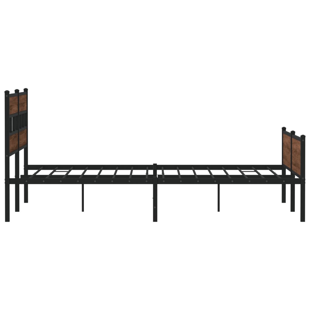 Metalni okvir kreveta bez madraca smeđa boja hrasta 200x200 cm