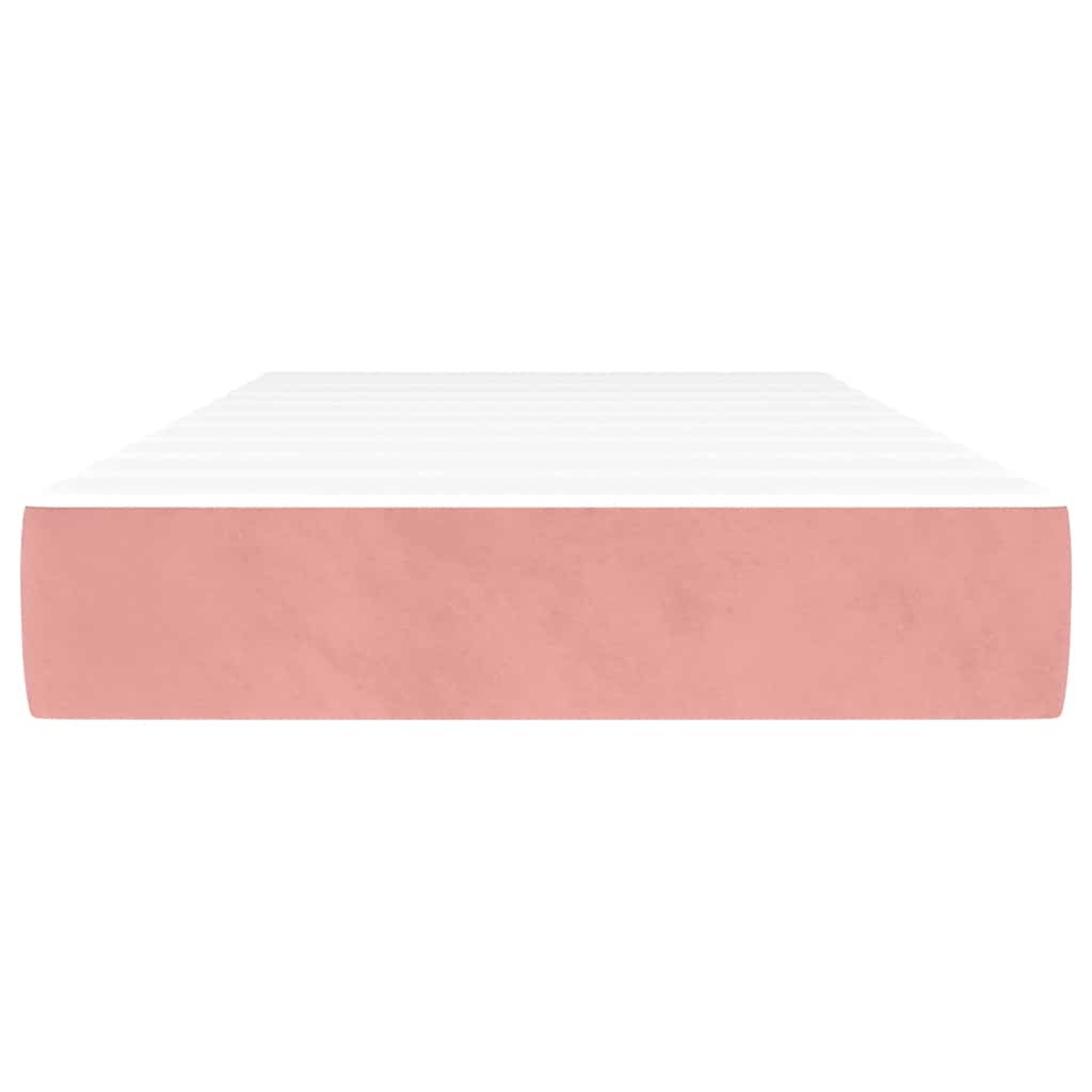 Dječji madrac s džepičastim oprugama srednje tvrdoće rozi 80x160 cm baršunasti