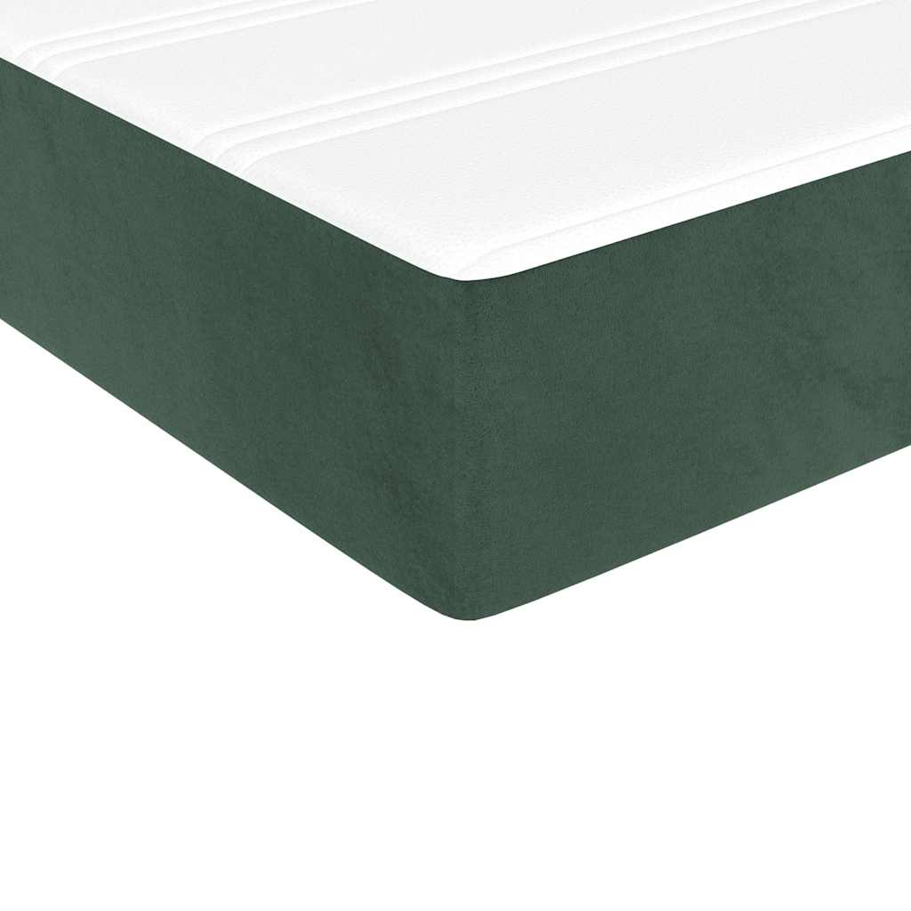 Madrac s oprugama srednje tvrdoće tamnozeleni 90x210x20 cm baršunasti