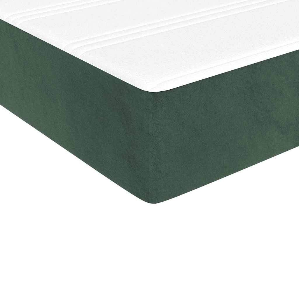 Madrac s oprugama srednje tvrdoće tamnozeleni 90x220x20 cm baršunasti