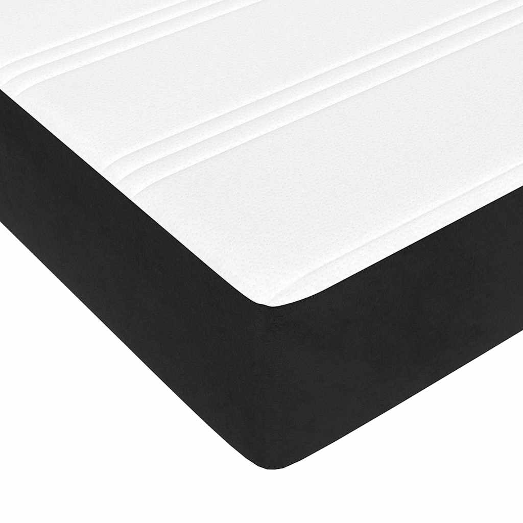 Madrac s džepičastim oprugama srednje tvrdoće crni 120x220x20 cm baršunasti