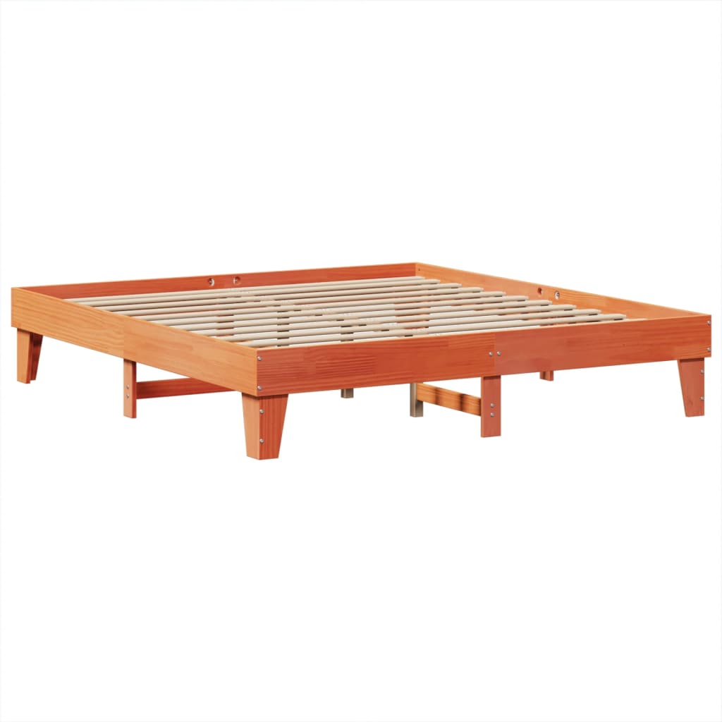 Okvir kreveta bez madraca voštano smeđi 200x200 cm od borovine