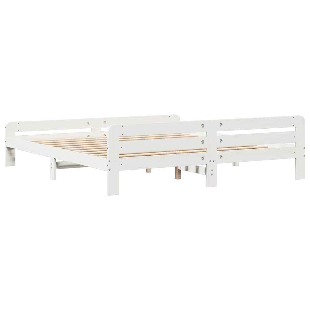 Okvir kreveta bez madraca bijeli 180x200 cm od masivne borovine