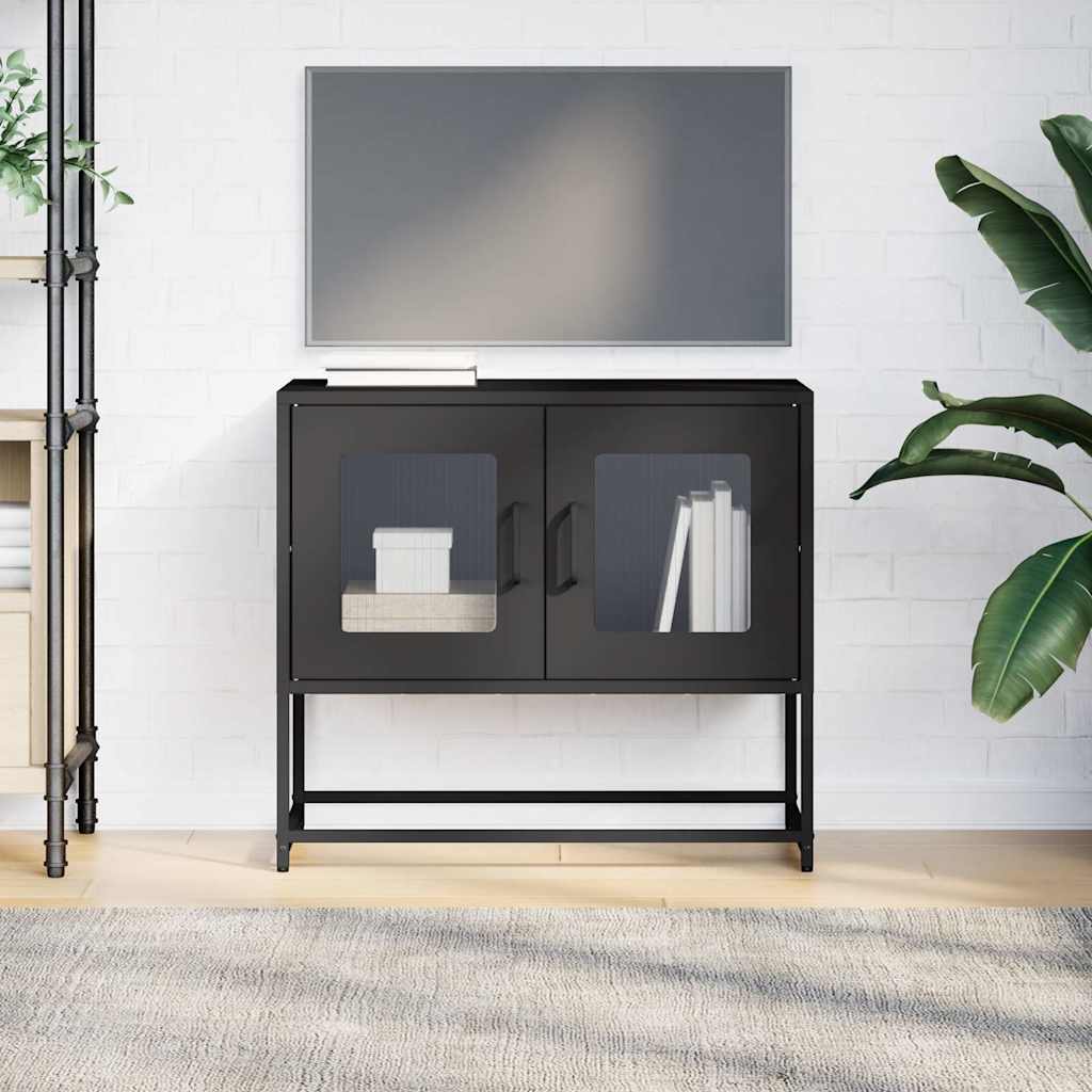 TV ormarić crni 68x39x60,5 cm hladno valjani čelik