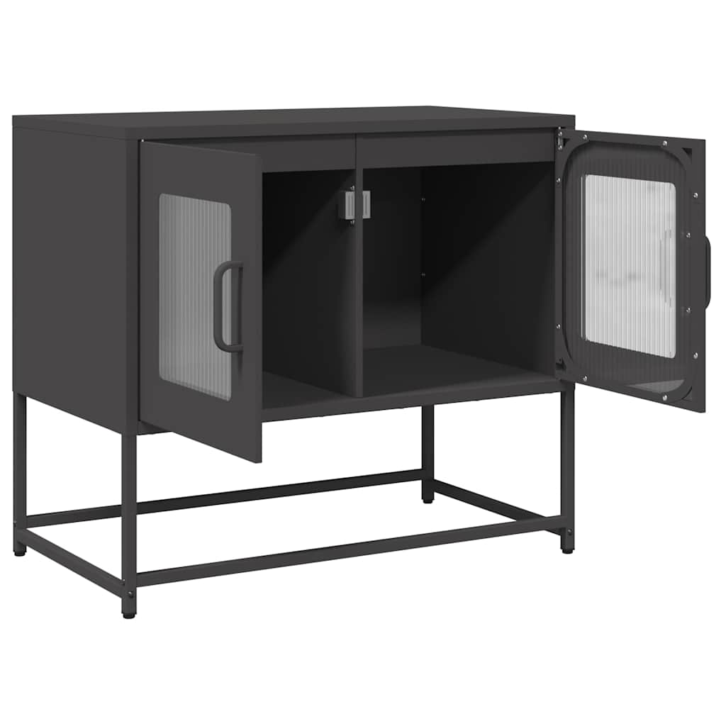 TV ormarić crni 68x39x60,5 cm hladno valjani čelik