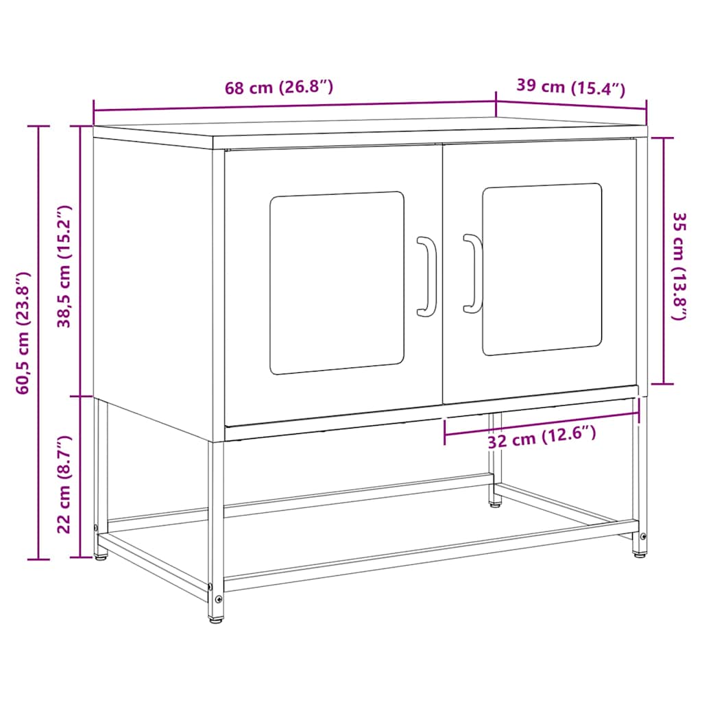 TV ormarić senf žuta 68x39x60,5 cm hladno valjani čelik