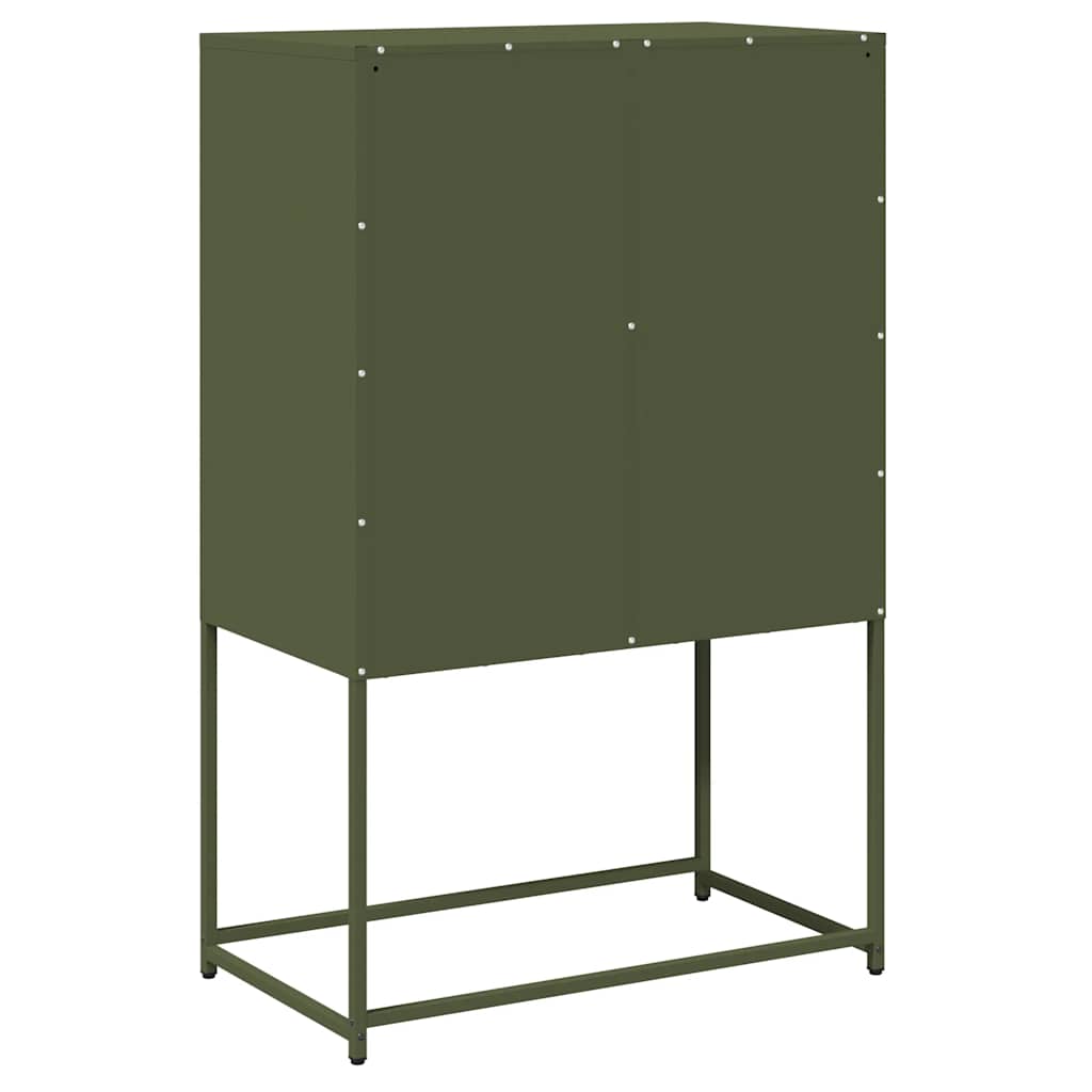 Visoka ploča maslinasto zelena 68x39x107 cm čelik